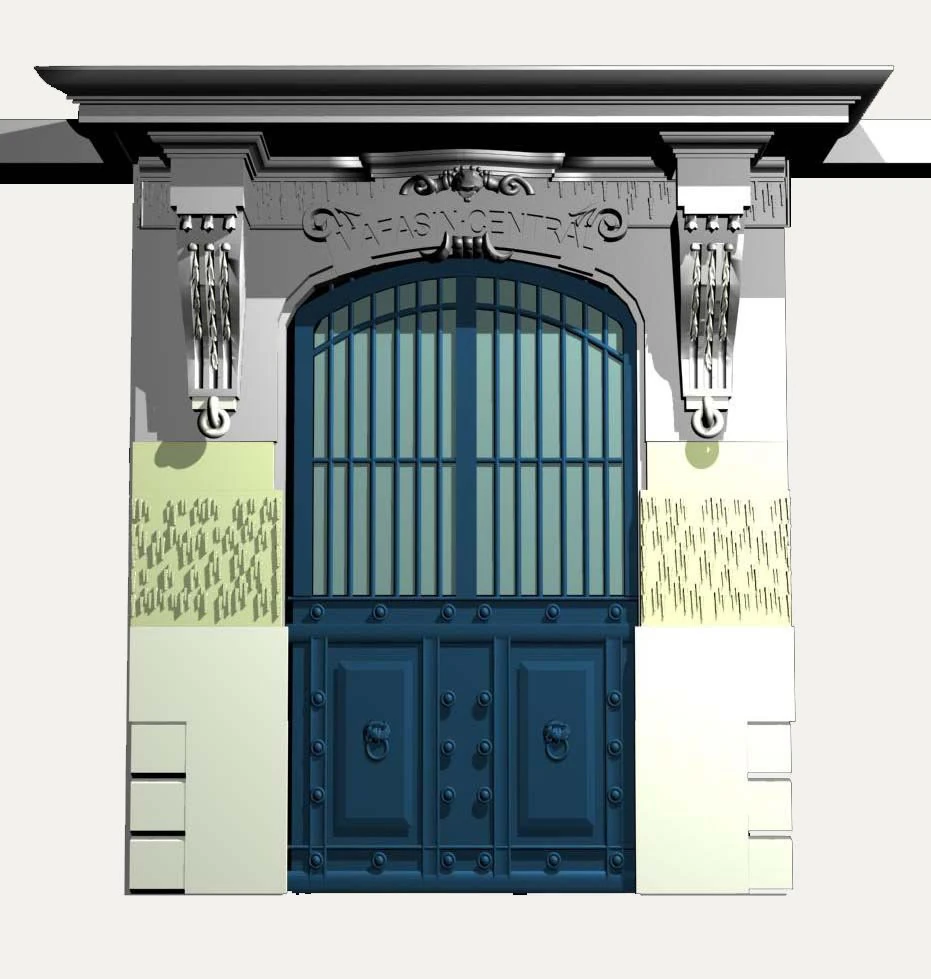 france architecture door002 3D Model .c4d .max .obj .3ds .fbx .stl .blend 