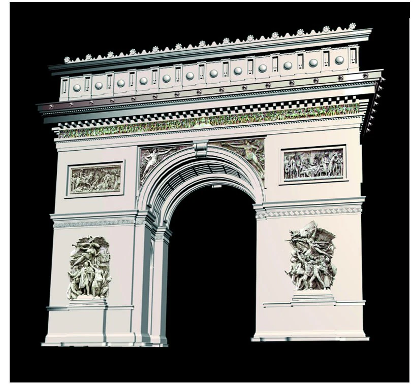 france architecture door003 3D Model .c4d .max .obj .3ds .fbx .stl .blend 