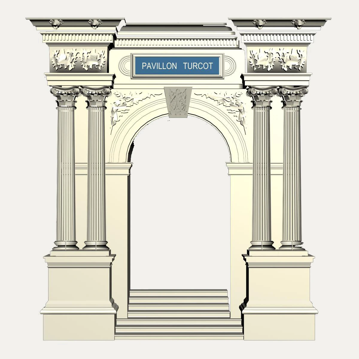 france architecture door004 3D Model .c4d .max .obj .3ds .fbx .stl .blend 