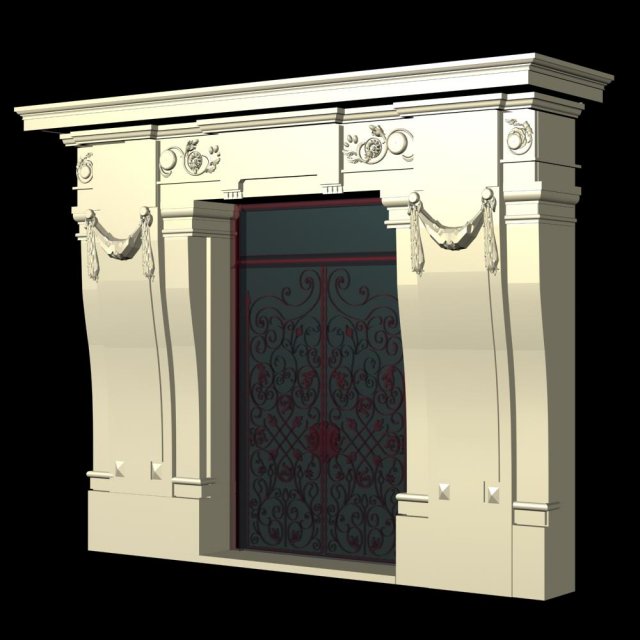 france architecture door005 3D 모델 .c4d .max .obj .3ds .fbx .stl .blend 