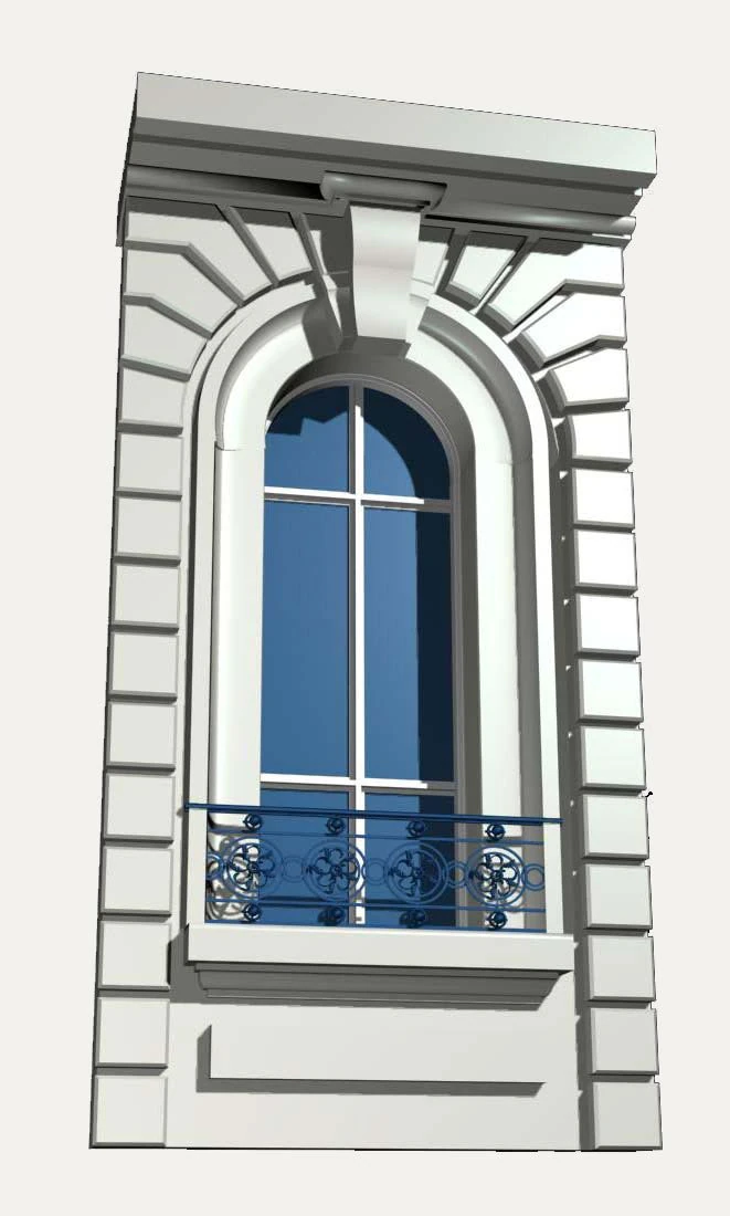 france architecture windows004 3D Model .c4d .max .obj .3ds .fbx .stl .blend