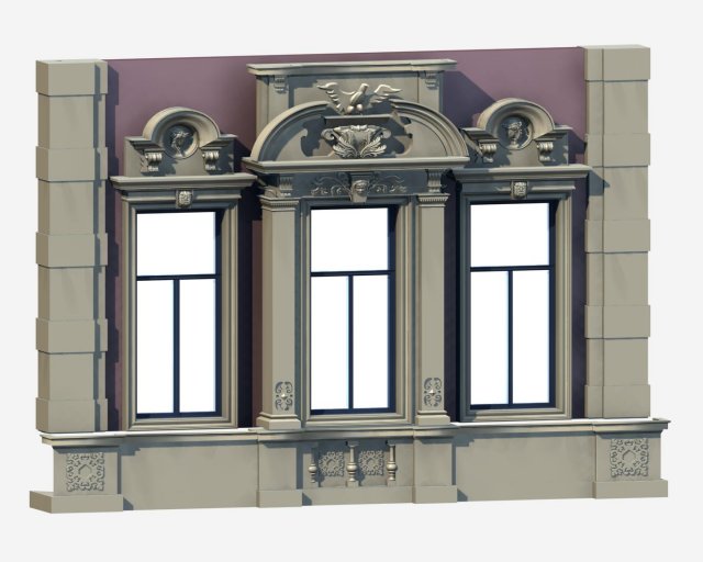 deutschland architecture window005 3D 모델 .c4d .max .obj .3ds .fbx .stl .blend 