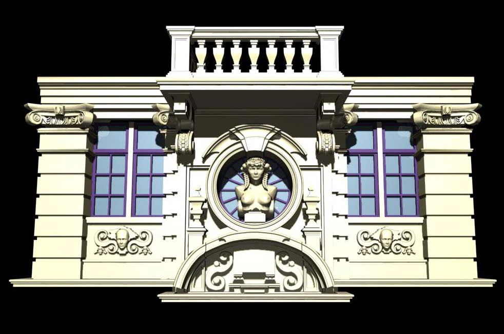 belgium architecture windows006 3D Model .c4d .max .obj .3ds .fbx .stl .blend 