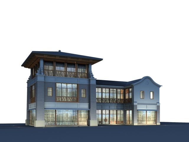 architecture 054 3D Модель .c4d .max .obj .3ds .fbx .stl .blend 