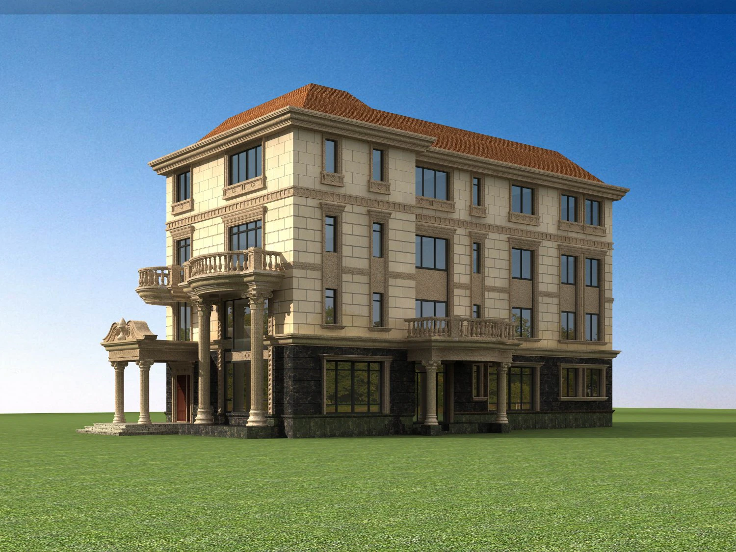 architecture 732 3D Model .c4d .max .obj .3ds .fbx .stl .blend 