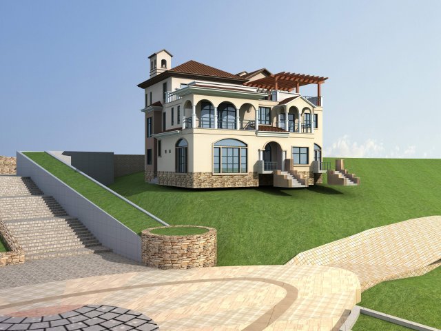 architecture 747 3D Model .c4d .max .obj .3ds .fbx .stl .blend 