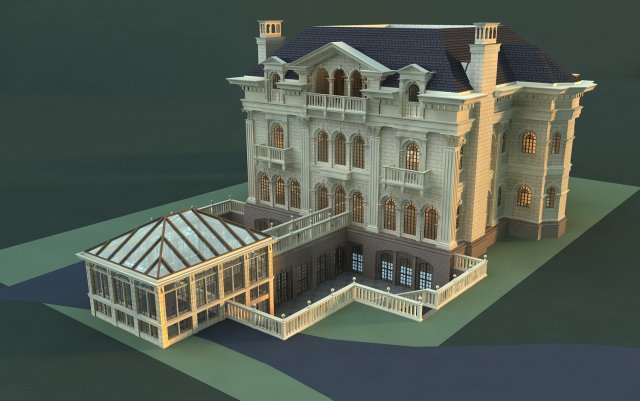 architecture 813 3D Model .c4d .max .obj .3ds .fbx .stl .blend 
