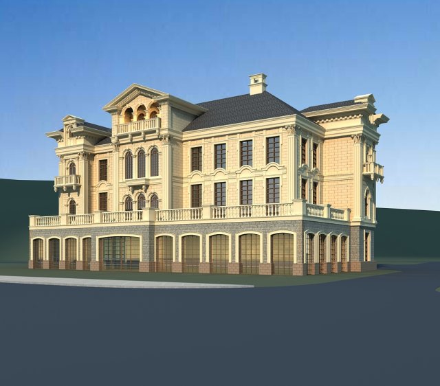 architecture 814 3D Модель .c4d .max .obj .3ds .fbx .stl .blend 