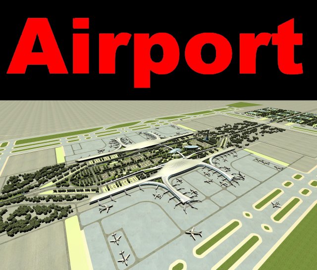 airport 15 Model 3D .c4d .max .obj .3ds .fbx .stl .blend 