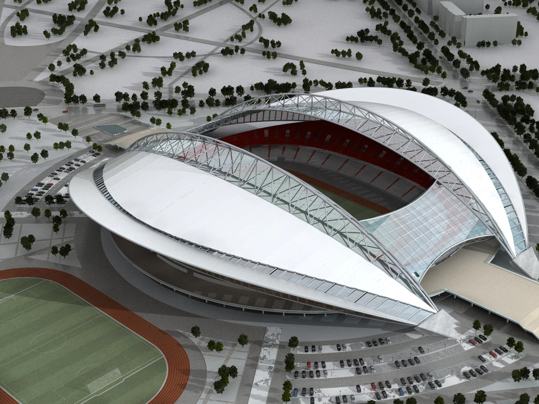 grand stadium 015 3D Model .c4d .max .obj .3ds .fbx .stl .blend 