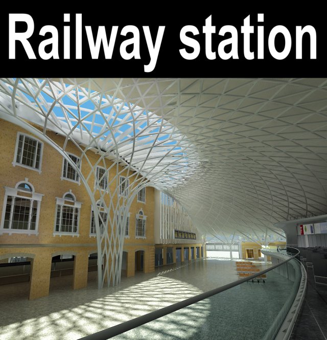 railway station 005 Modelo 3D .c4d .max .obj .3ds .fbx .stl .blend 