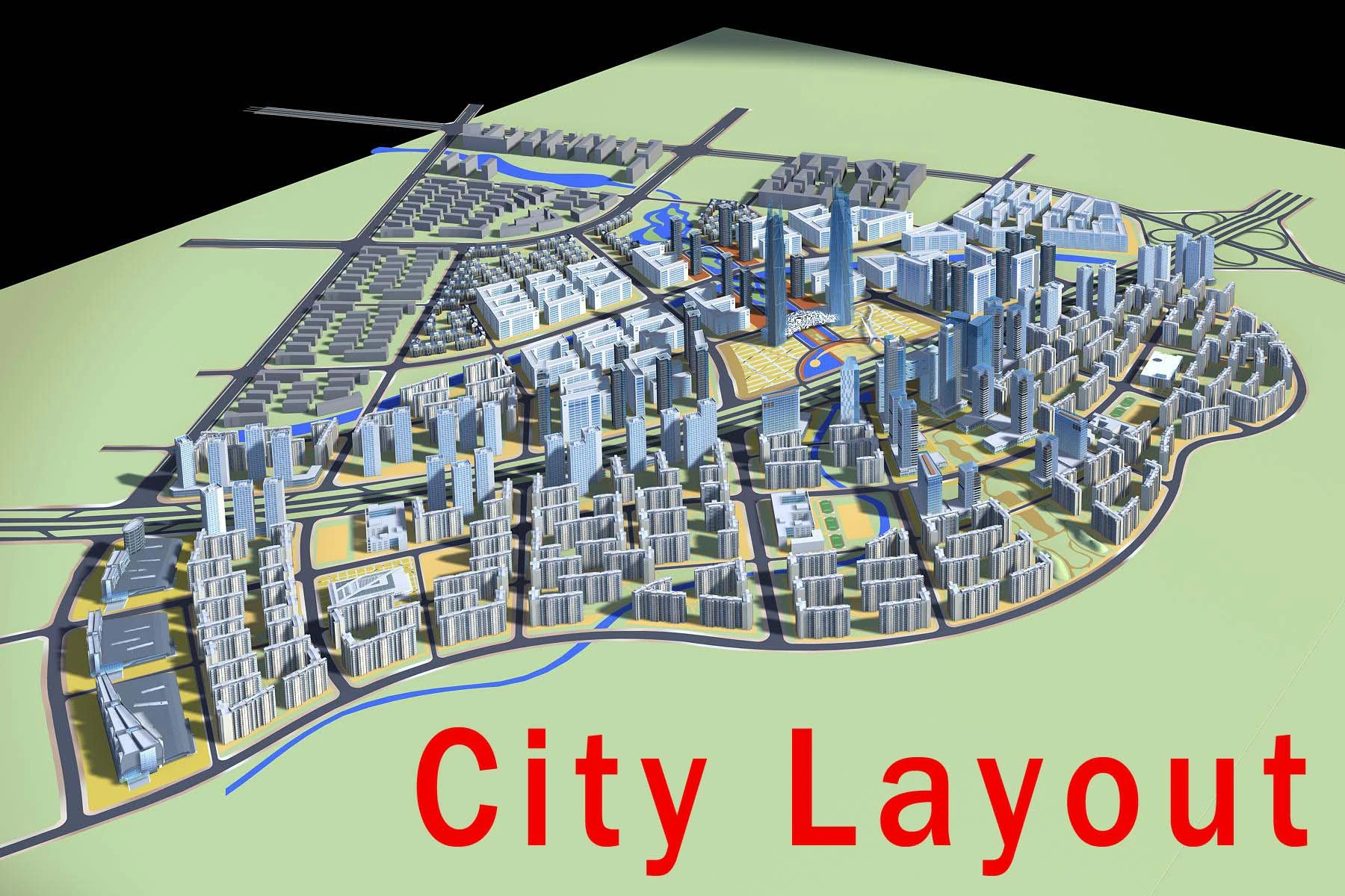 urban design 001 3D Model .c4d .max .obj .3ds .fbx .stl .blend 