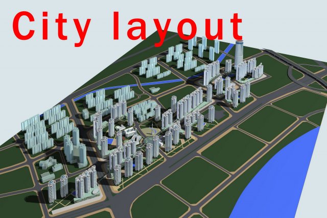 urban design 004 3D Modell .c4d .max .obj .3ds .fbx .stl .blend 