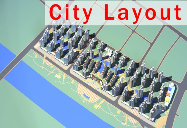 urban design 009 3D Model .c4d .max .obj .3ds .fbx .stl .blend 