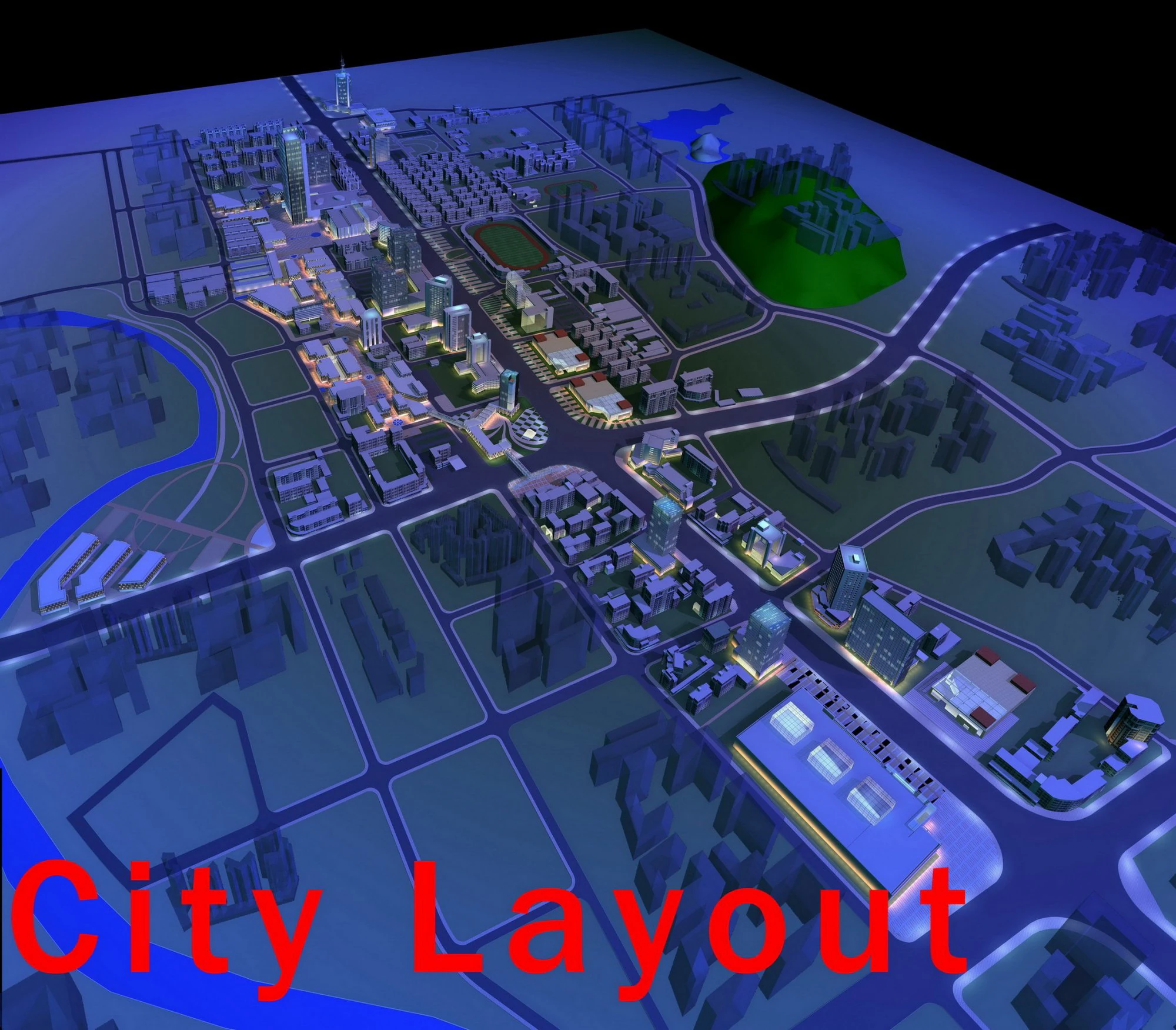 urban design 015 3D Model .c4d .max .obj .3ds .fbx .stl .blend 