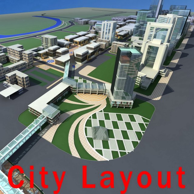 urban design 016 3D-Modell .c4d .max .obj .3ds .fbx .stl .blend 
