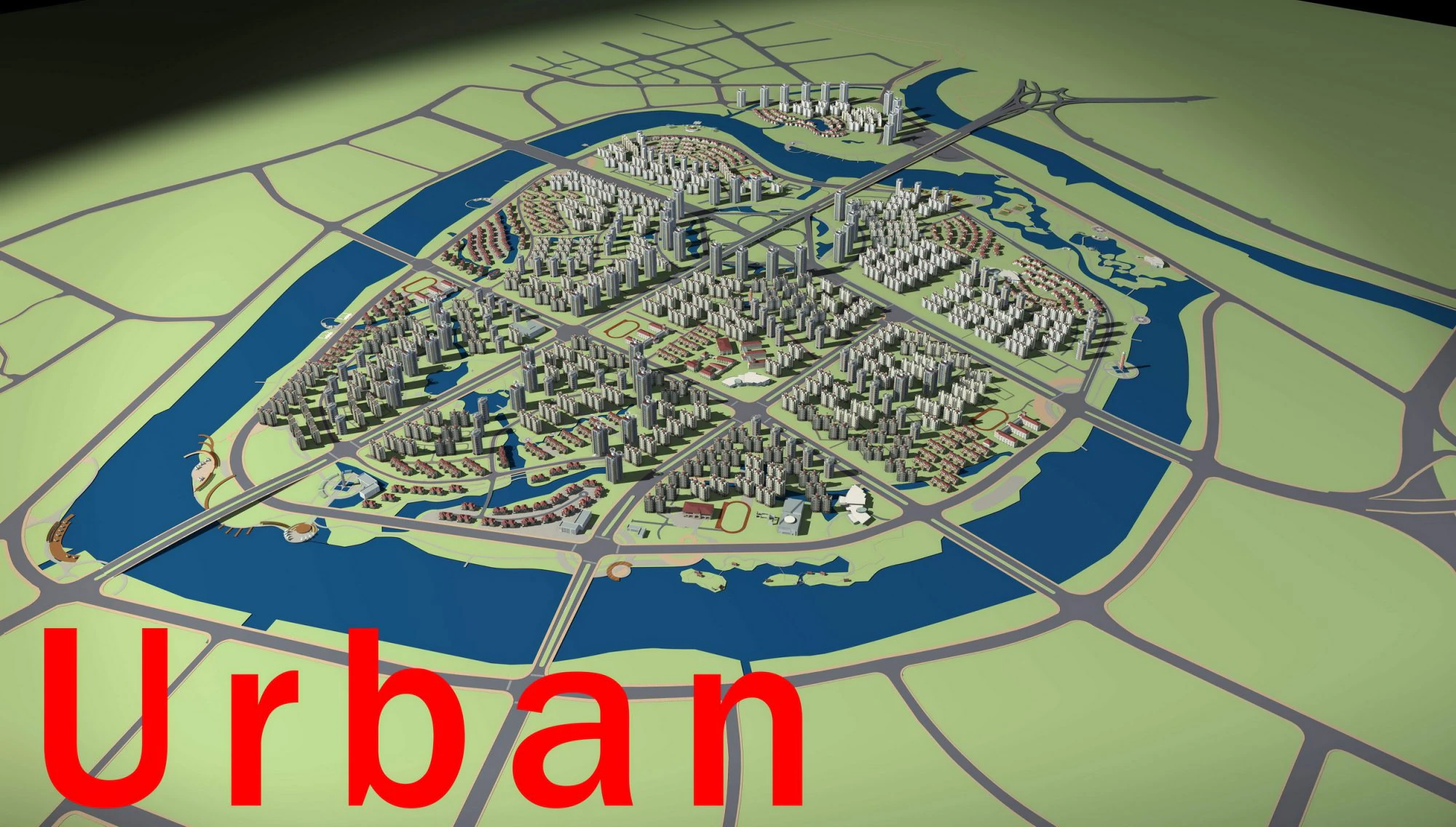 urban design 022 3D Model .c4d .max .obj .3ds .fbx .stl .blend 