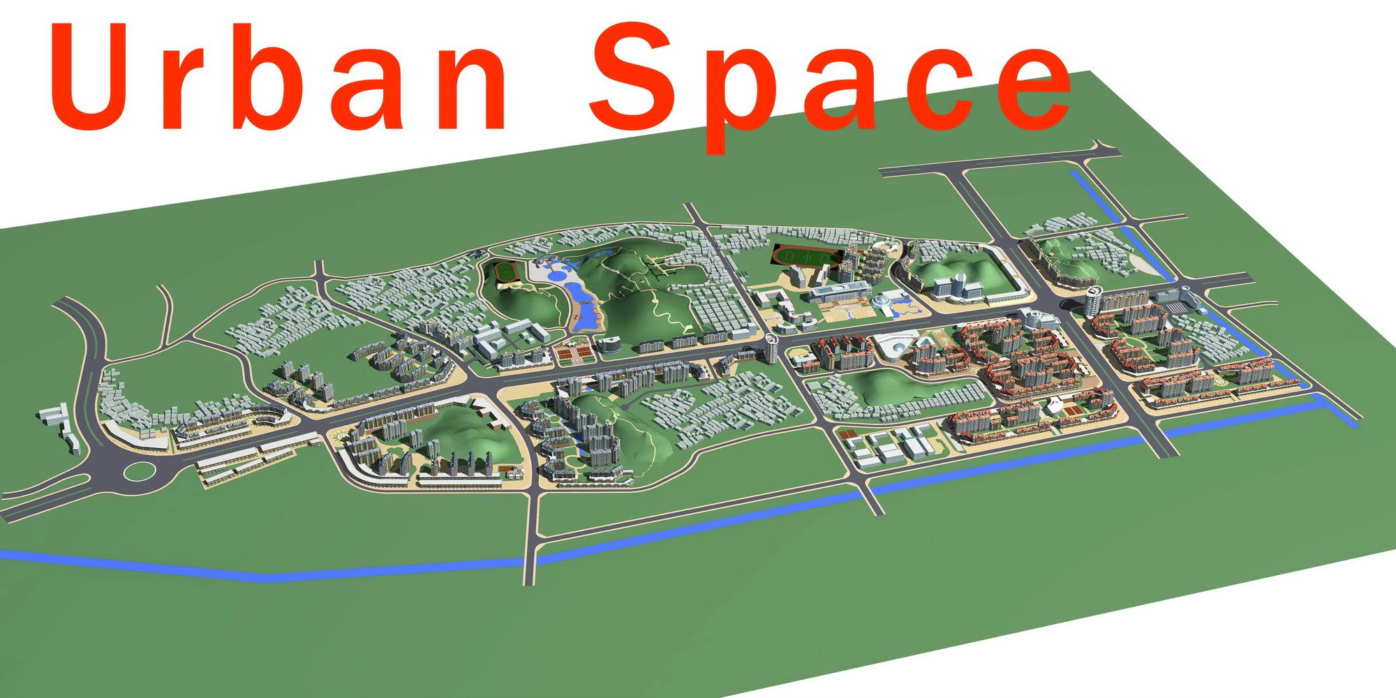 urban design 024 3D Model .c4d .max .obj .3ds .fbx .stl .blend 