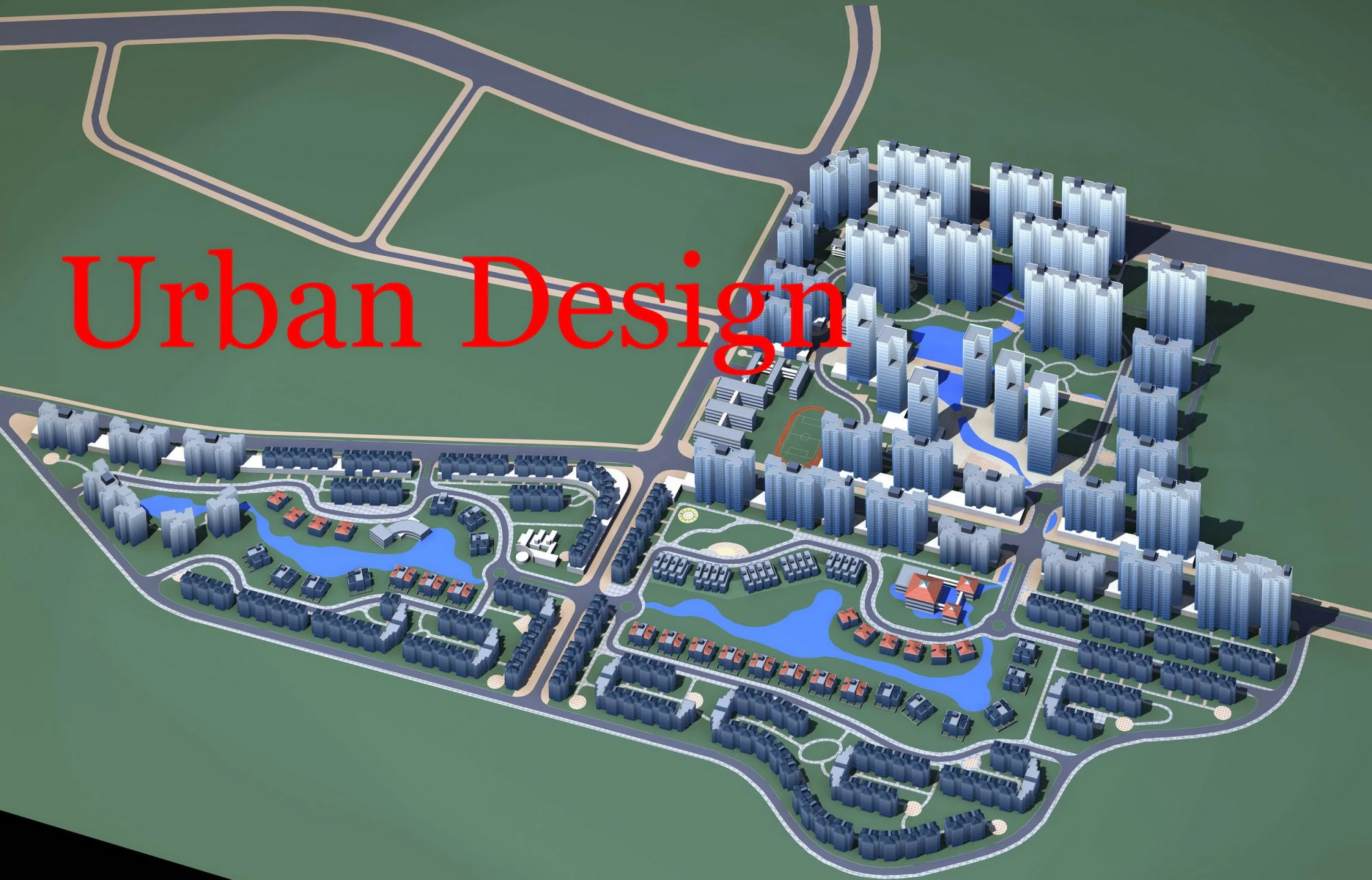 도시 디자인 034 3D 모델 .c4d .max .obj .3ds .fbx .stl .blend 