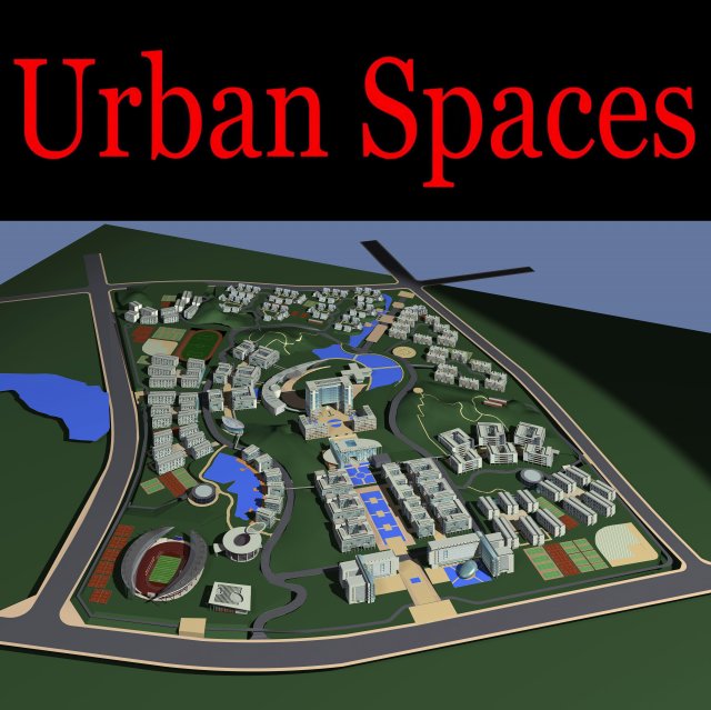 urban design 159 3D 모델 .c4d .max .obj .3ds .fbx .stl .blend 