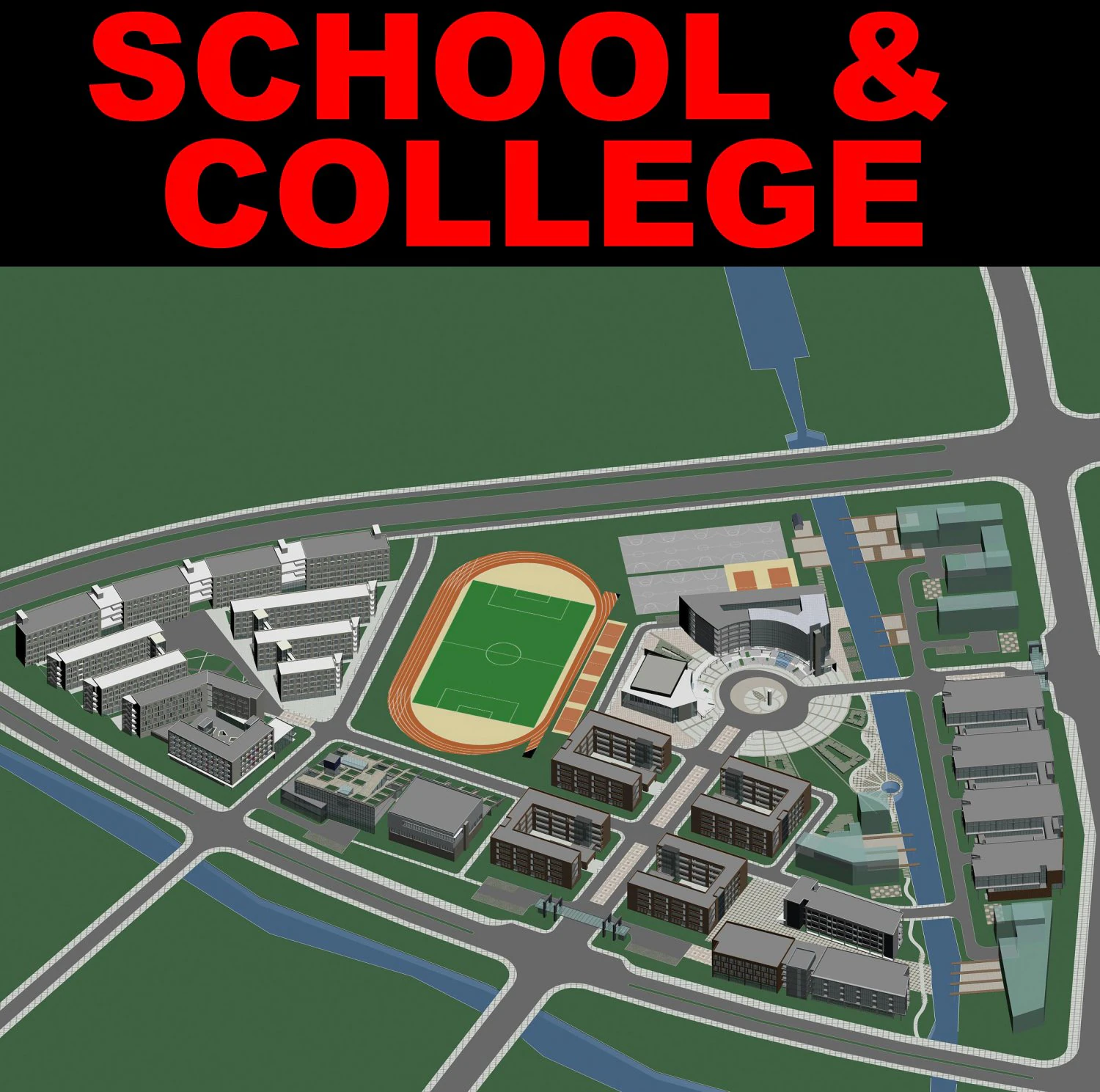 bangunan 344 Model 3D .c4d .max .obj .3ds .fbx .stl .blend