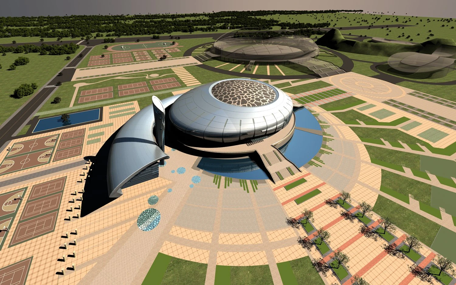 grand stadium 019 3D Model .c4d .max .obj .3ds .fbx .stl .blend 