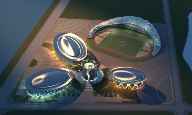 grand stadium 023 3D Model .c4d .max .obj .3ds .fbx .stl .blend 