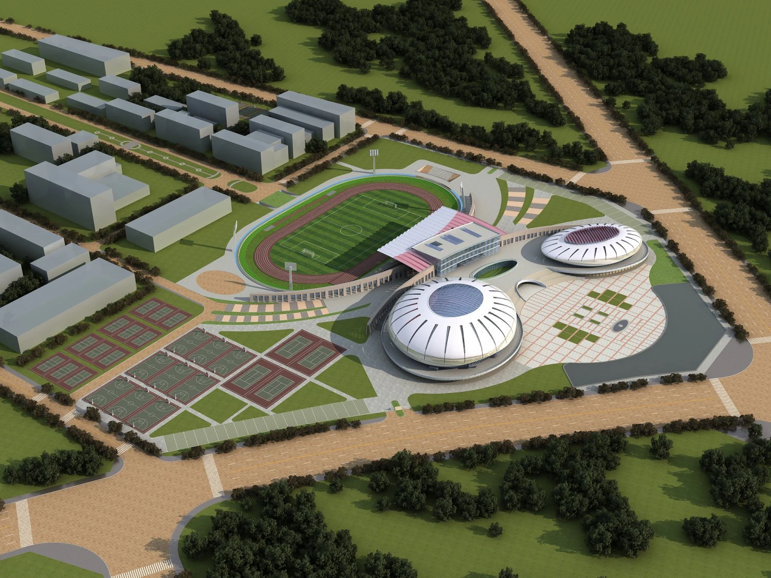 grand stadium 025 3D Model .c4d .max .obj .3ds .fbx .stl .blend 