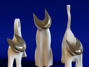 figurine moon cats Model 3D