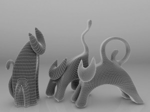 figurine moon cats Model 3D