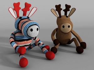 knitted toy deer Model 3D