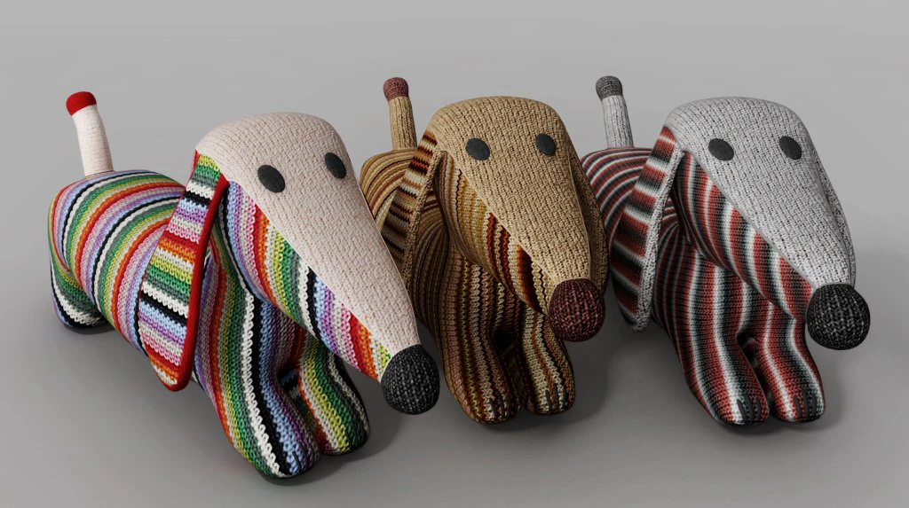 knitted toy dachshund 3D Model .c4d .max .obj .3ds .fbx .stl .blend
