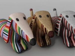 니트 장난감 닥스훈트 3D 모델