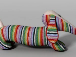 knitted toy dachshund 3D Model
