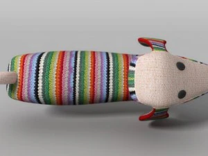 knitted toy dachshund 3D Model