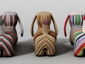 knitted toy dachshund 3D Model