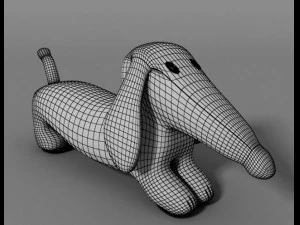 knitted toy dachshund 3D Model