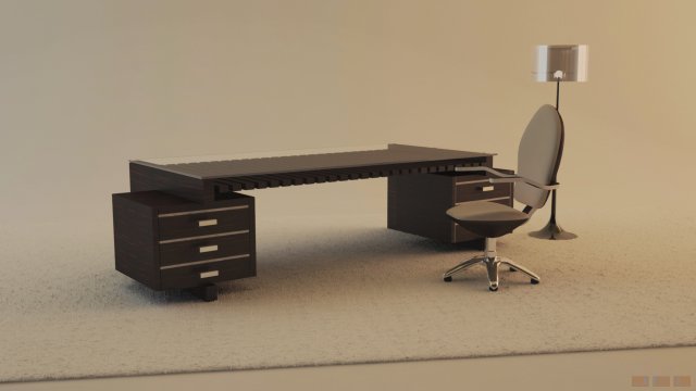 office table  chair 3D Model .c4d .max .obj .3ds .fbx .stl .blend 
