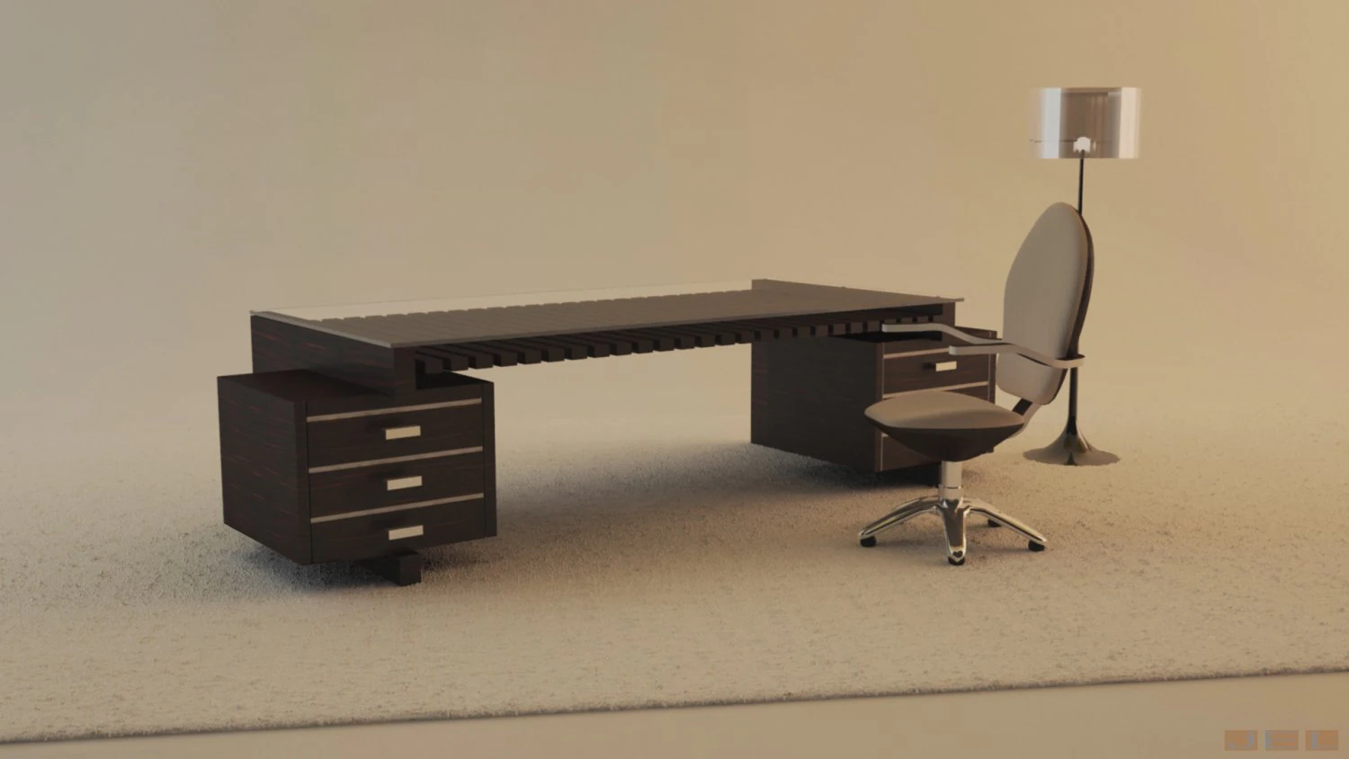 office table  chair 3D Model .c4d .max .obj .3ds .fbx .stl .blend 