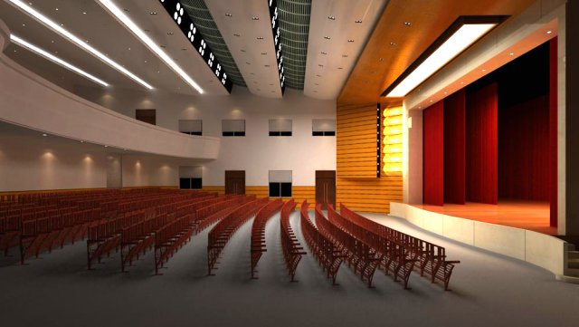 auditorium room 003 3D Model .c4d .max .obj .3ds .fbx .stl .blend 