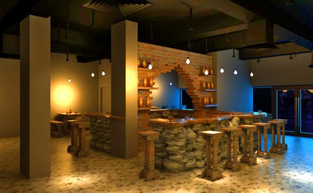 bar 036 Modèle 3D .c4d .max .obj .3ds .fbx .stl .blend 