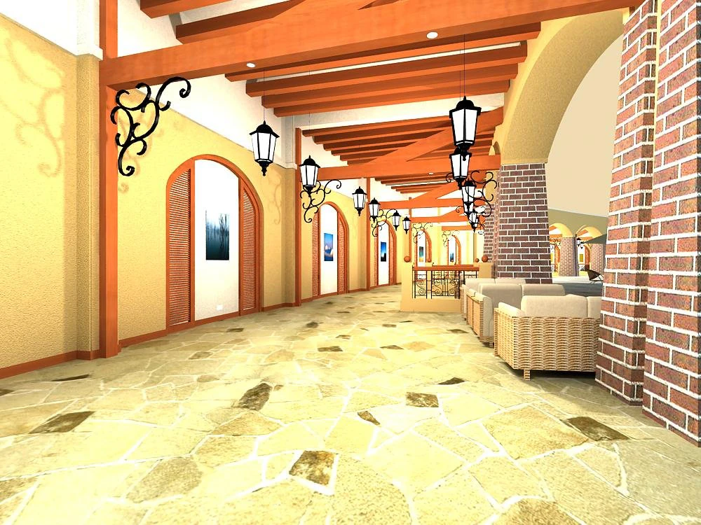 corridor 002 3D Model .c4d .max .obj .3ds .fbx .stl .blend 
