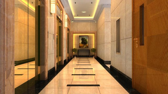 corridor 028 3D Model .c4d .max .obj .3ds .fbx .stl .blend