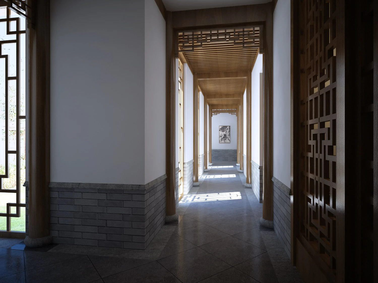 corridor 058 3D Model .c4d .max .obj .3ds .fbx .stl .blend 