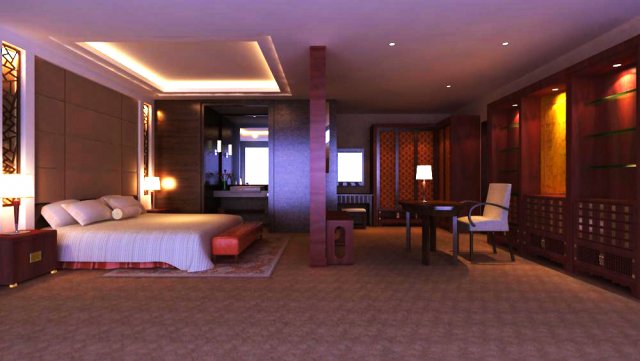 guest room 013 Model 3D .c4d .max .obj .3ds .fbx .stl .blend 