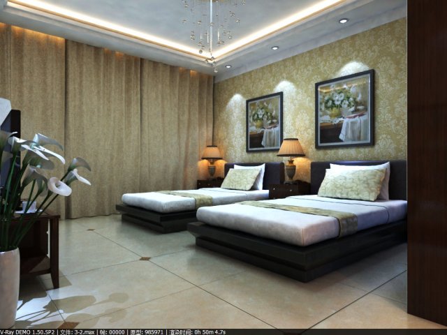 guest room 030 Model 3D .c4d .max .obj .3ds .fbx .stl .blend 