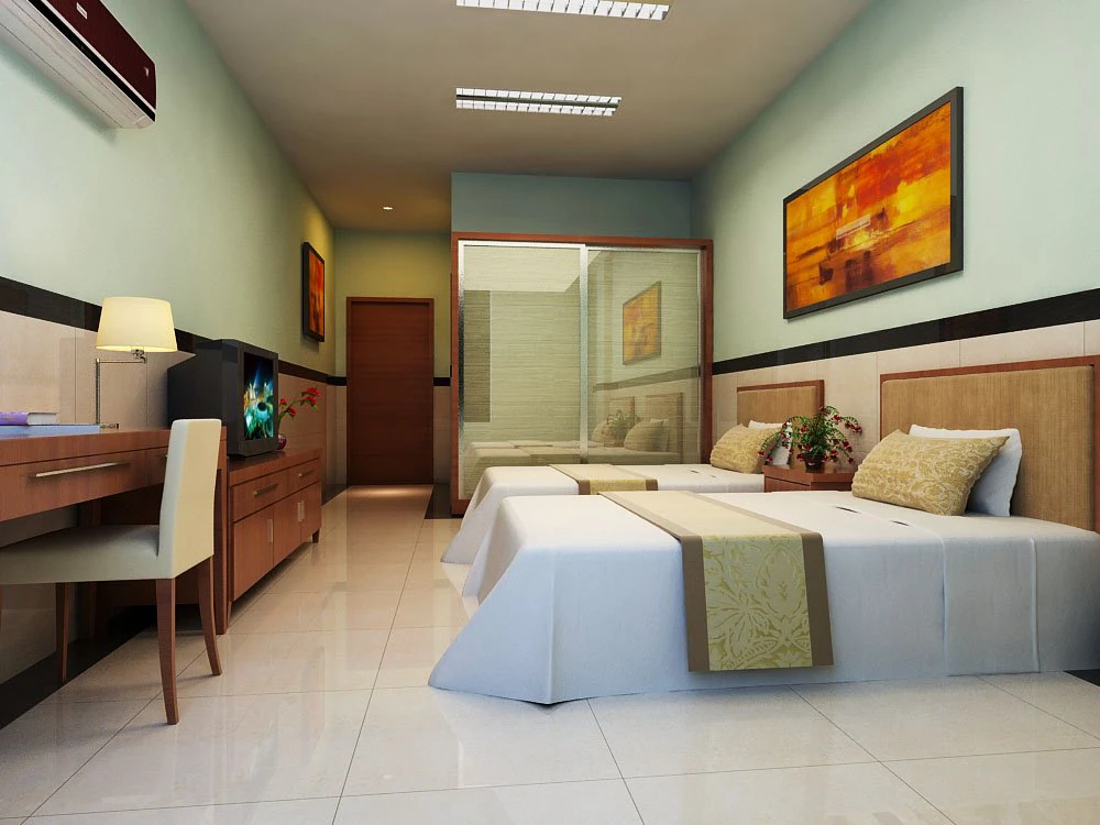 guest room 031 3D Model .c4d .max .obj .3ds .fbx .stl .blend 