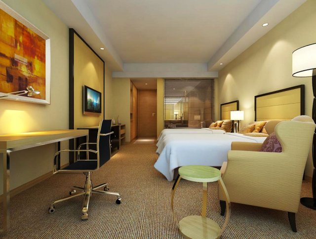 guest room 037 3D Model .c4d .max .obj .3ds .fbx .stl .blend 