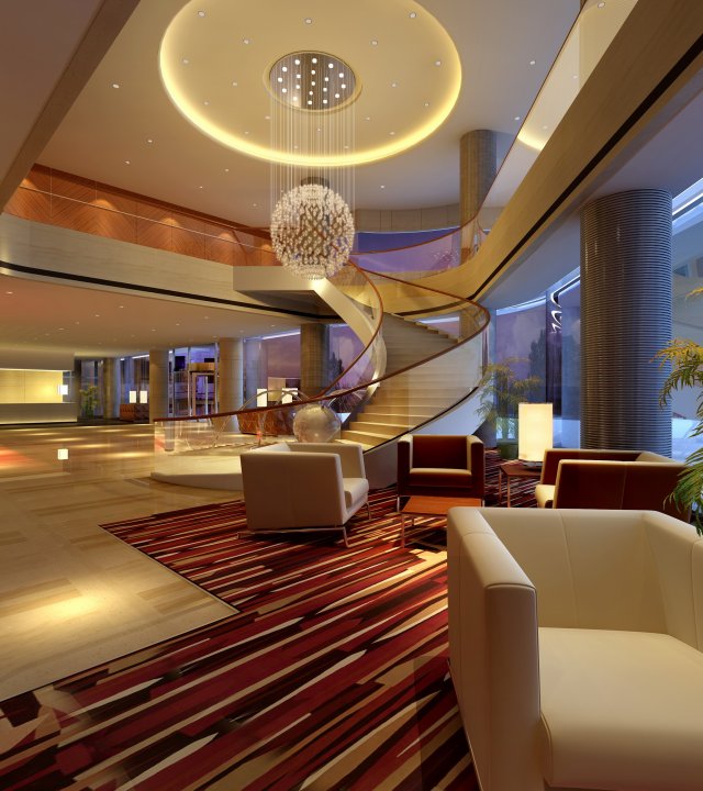 lobby 014 3D Model .c4d .max .obj .3ds .fbx .stl .blend 