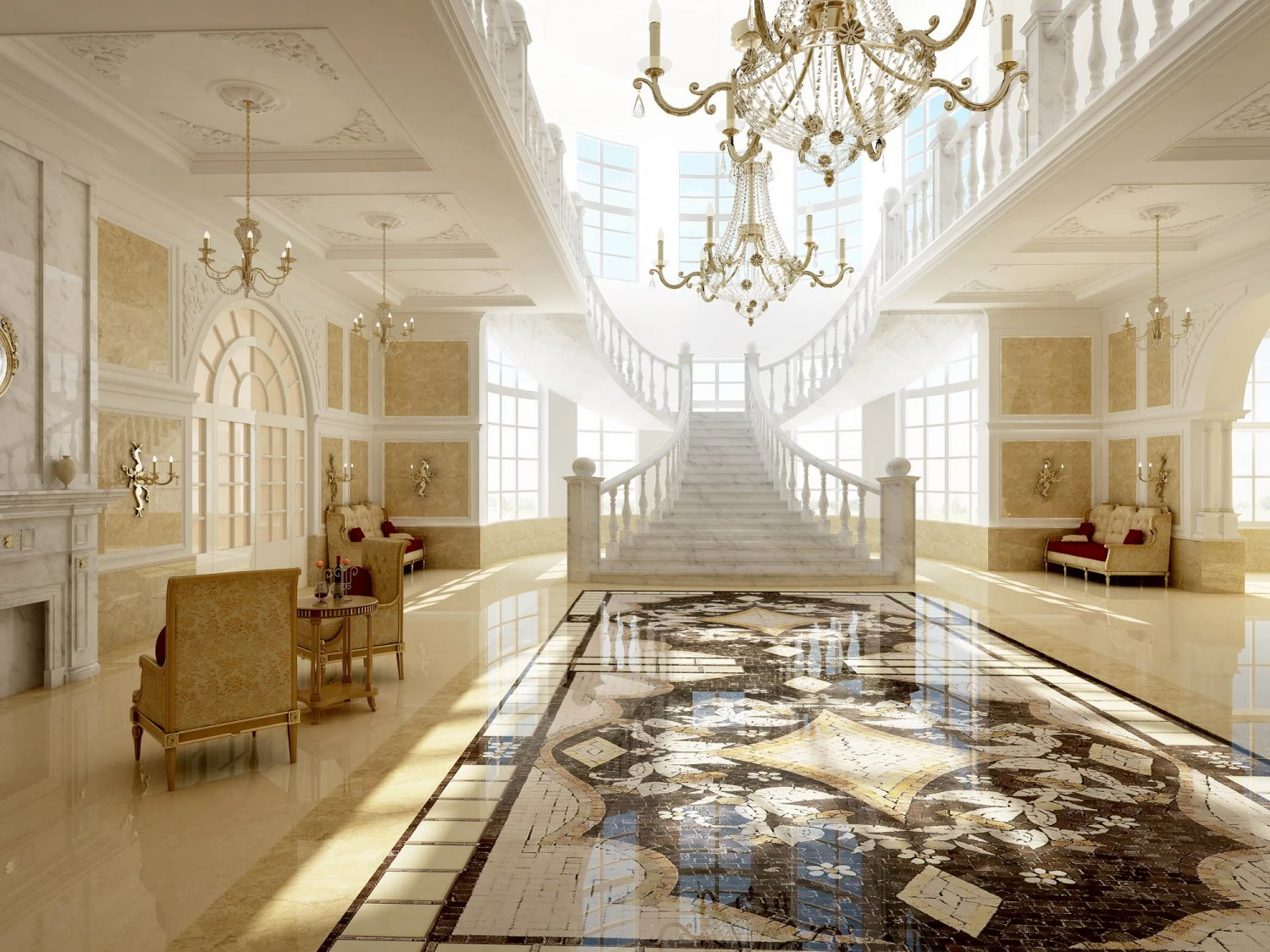 lobby 015 3D Model .c4d .max .obj .3ds .fbx .stl .blend 